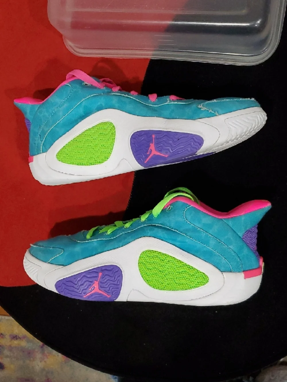Jordan Tatum 2 Sneakers in Teal, Pink & Neon. - Picture 5 of 13